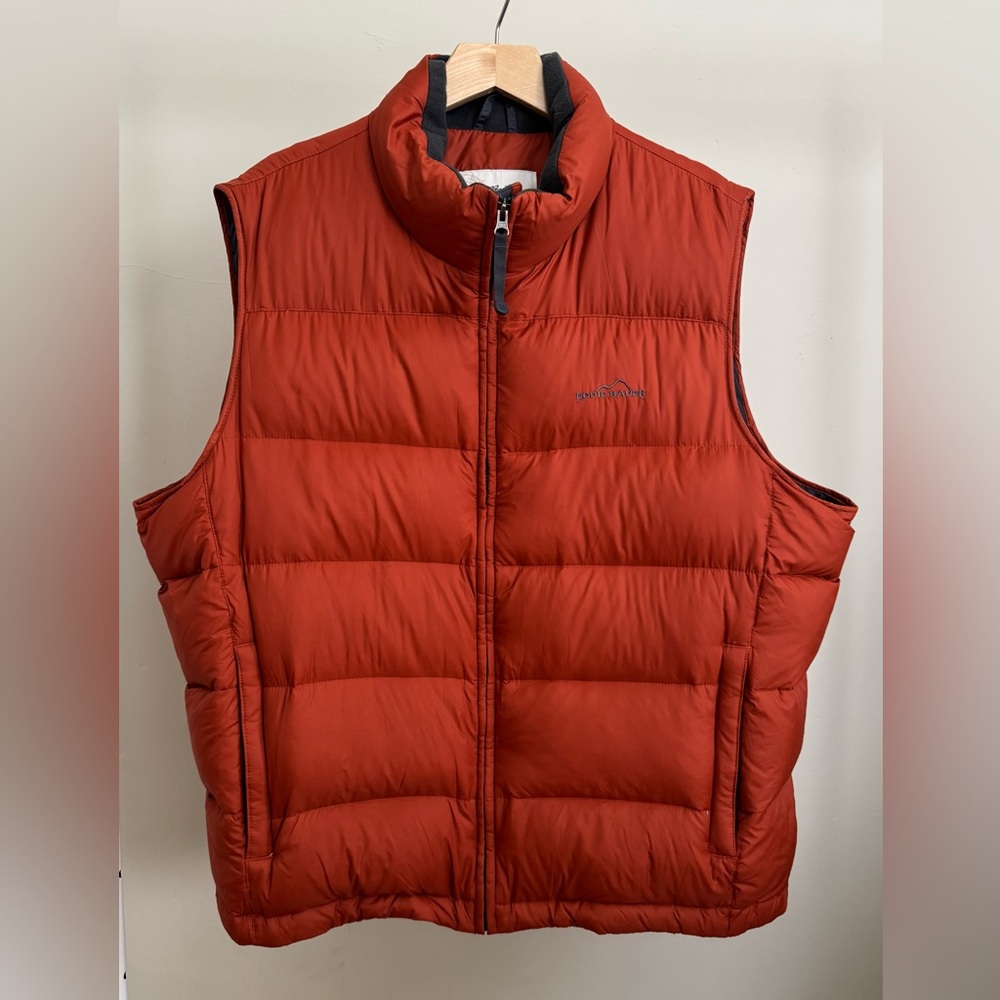 Eddie Bauer - Mens Orange Goose Down Vest - Size XXL